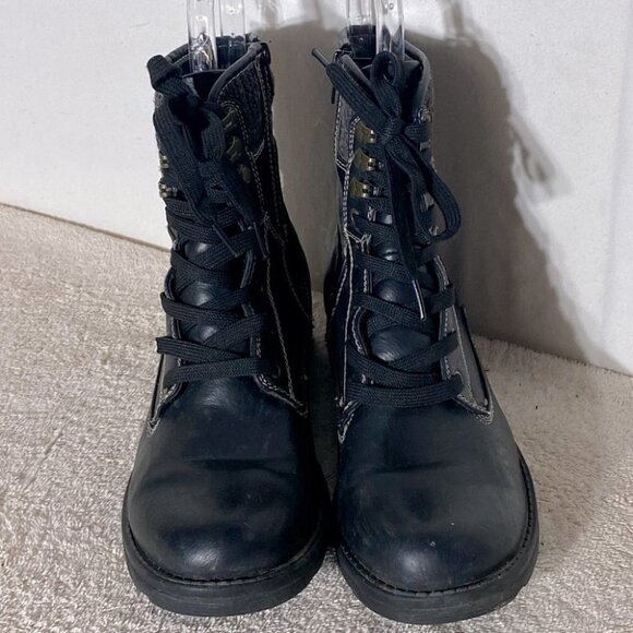 Women’s Black Faux Leather Lace Up Ankle Boots 6 - Picture 10 of 10